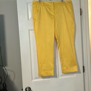 Yellow cropped pants.  Like new condition.  Size 12